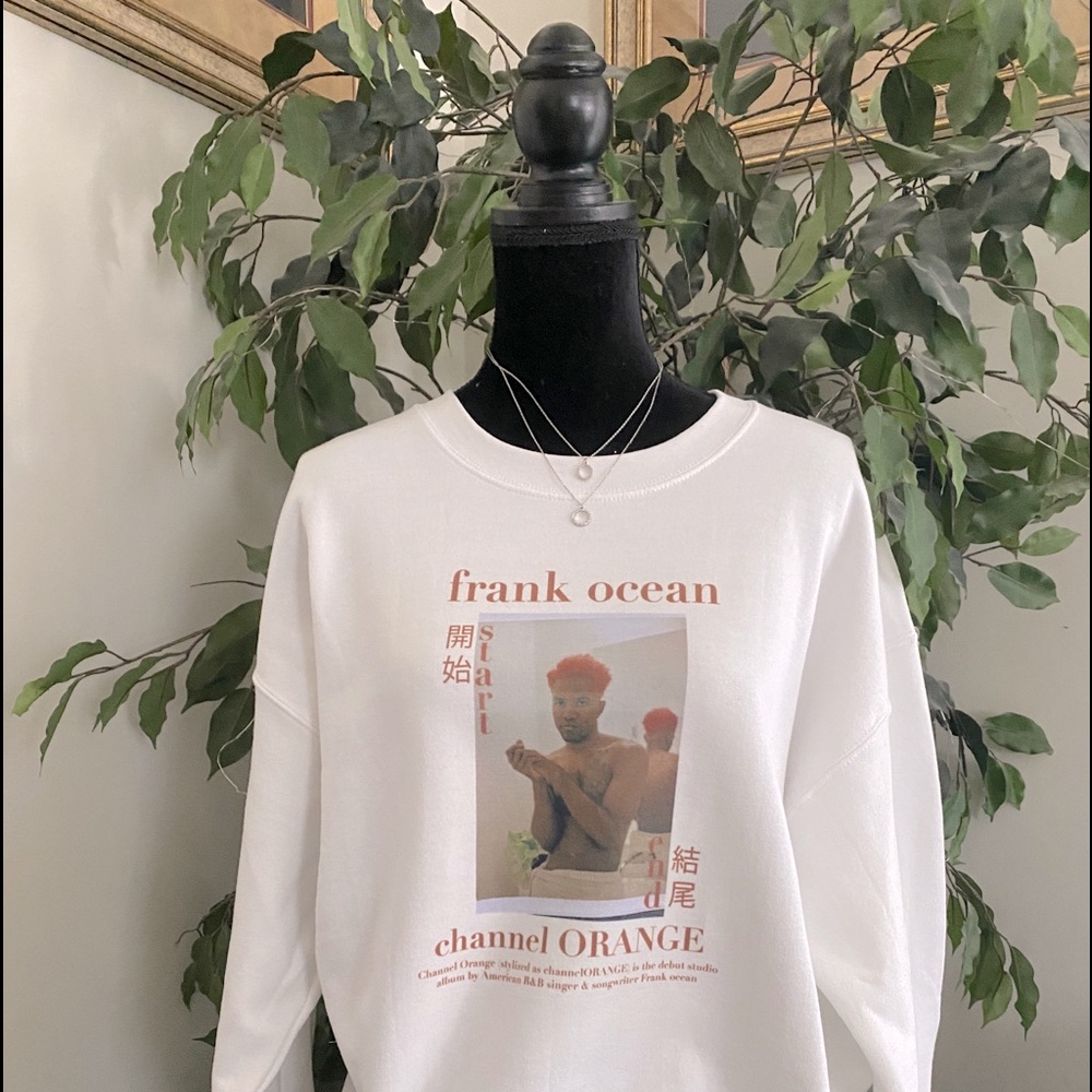 Frank Ocean Channel Orange Music Merch White Sweatshirt